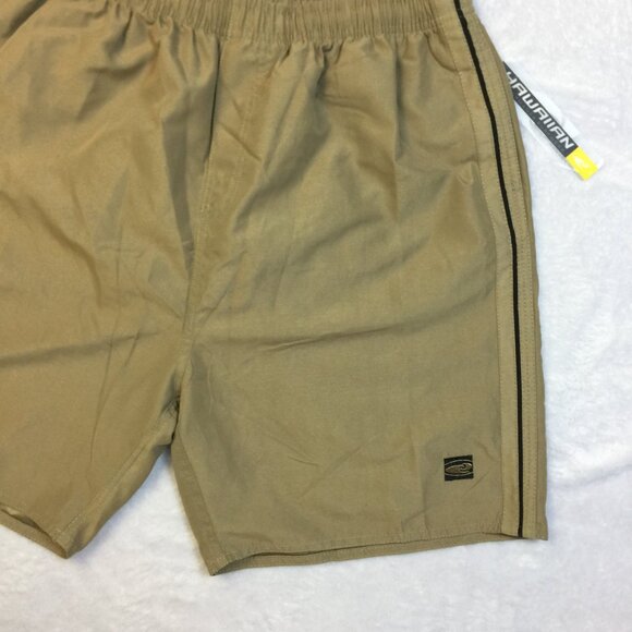New! Hawaiian Performance Surf Wear Swim Shorts XL Brown Tan Elastic Waist - Picture 13 of 15